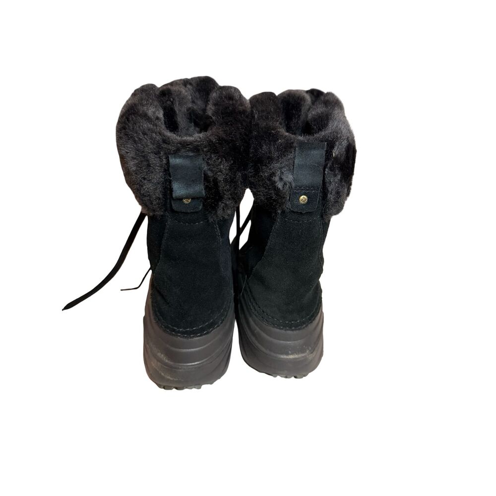 Columbia Sierra Summette Winter Snow Boots Womens 7 Black Suede Faux Fur 200g